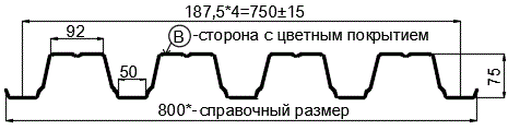 Фото: Профнастил Н75 х 750 - B (ПЭ-01-8017-1) в Лобне