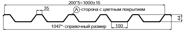 Фото: Профнастил С44 х 1000 - A (ПЭ-01-7004-0.7) в Лобне