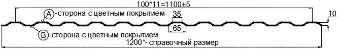 Фото: Профнастил МП10 х 1100 - B (ECOSTEEL_МА_Д-01-МореныйДуб-0.5) в Лобне