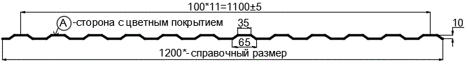 Фото: Профнастил МП10 х 1100 - A (ПЭ-01-3005-0.65) в Лобне