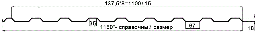 Фото: Профнастил оцинкованный МП20 х 1100 - R (ОЦ-01-БЦ-0.4) в Лобне