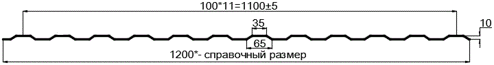 Фото: Профнастил оцинкованный МП10 х 1100 (ОЦ-01-БЦ-0.4) в Лобне