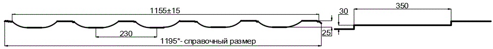 Фото: Металлочерепица МП Монтерроса-M (PureTech_Mat-20-7024-0.5) в Лобне