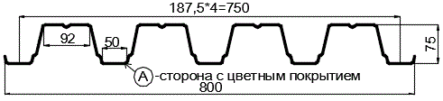 Фото: Профнастил Н75 х 750 - A (ПЭ-01-1015-0.7) в Лобне