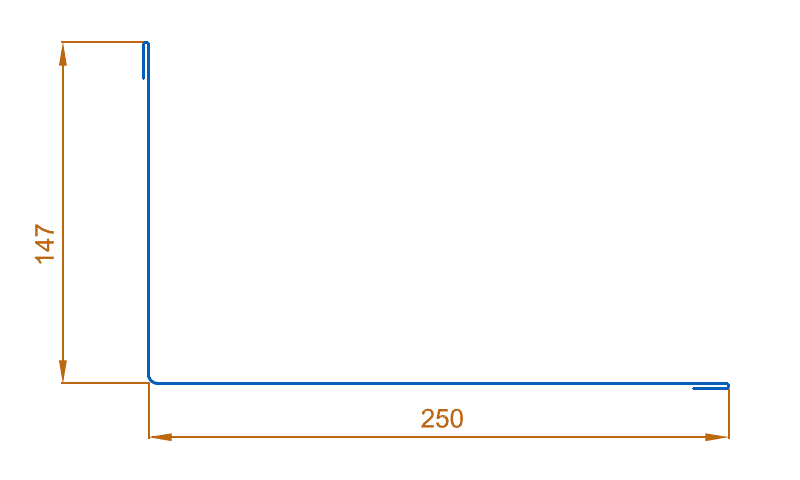 Планка примыкания верхняя 250х147х2000 (PURETAN-20-8017-0.5) в Лобне