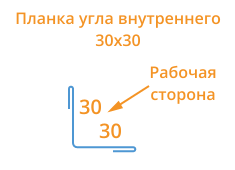 Планка угла внутреннего 30х30х3000 (ОЦ-01-БЦ-0.45) в Лобне