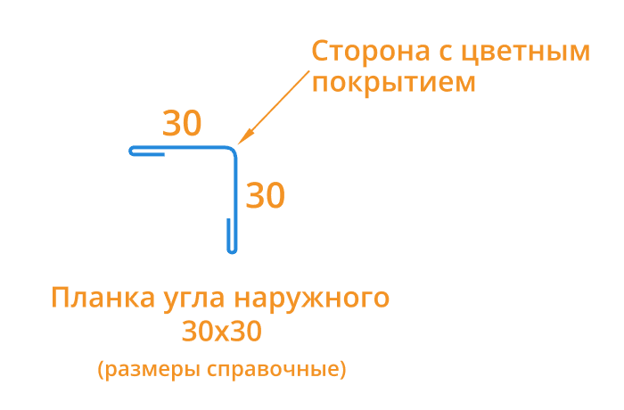 Планка угла наружного 30х30х3000 (ОЦ-01-БЦ-0.45) в Лобне