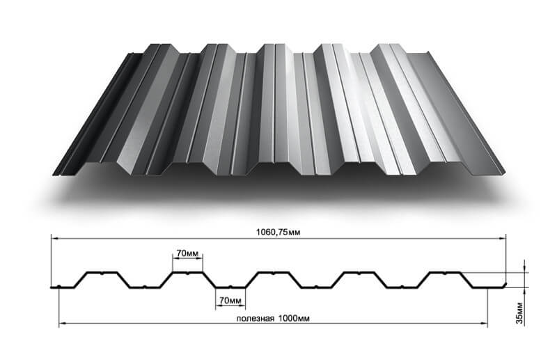 Профнастил НС35 х 1000 - A (VALORI-20-DarkBrown-0.5) в Лобне