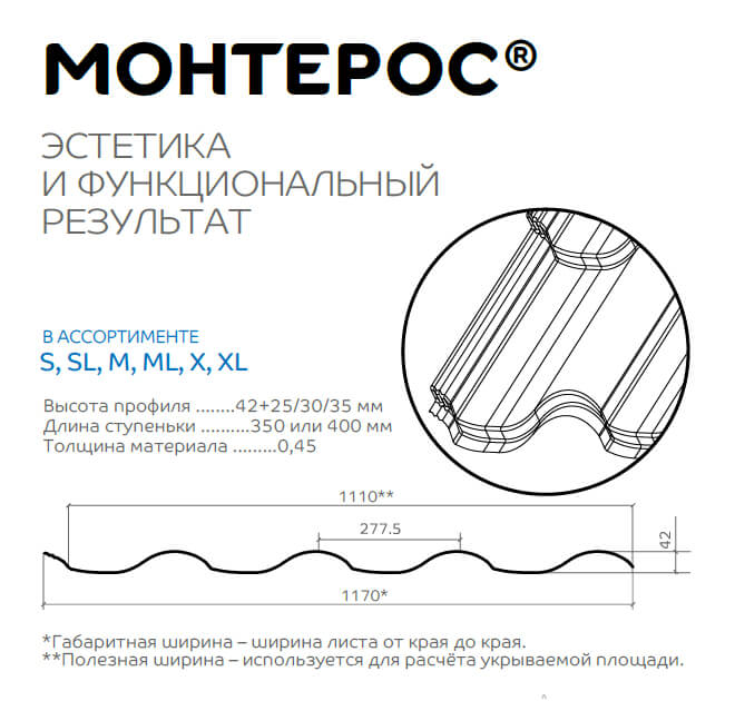 Профиль декоративный Монтерос-S (VikingMP-01-9005-0.45) в Лобне
