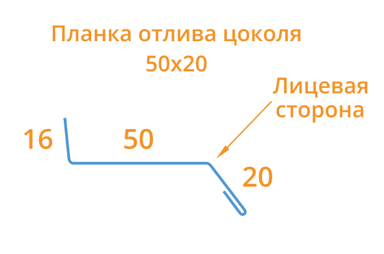Планка отлива цоколя 50х20х2000 (ECOSTEEL_T-12-Орех-0.45) в Лобне