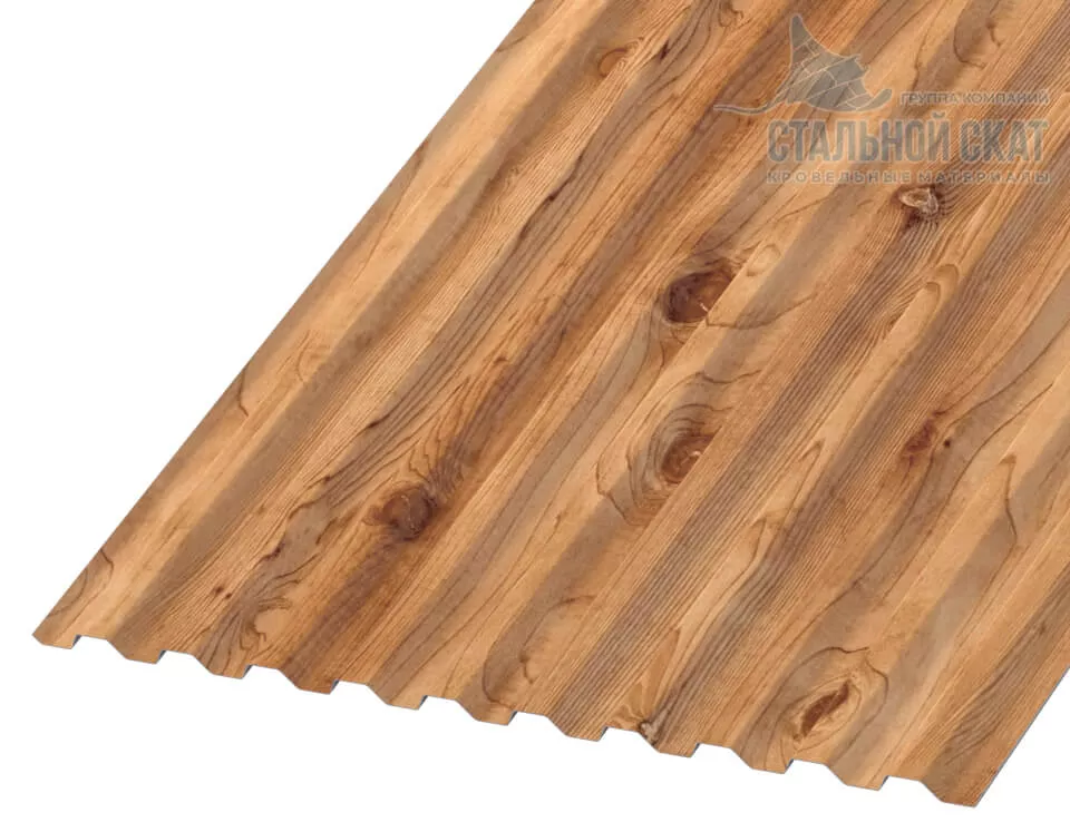 Профнастил С21 х 1000 - B (ECOSTEEL_T-01-Кедр-0.5) в Лобне