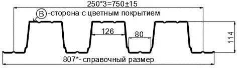 Фото: Профнастил Н114 х 750 - B (ПЭ-01-9003-0.8) в Лобне