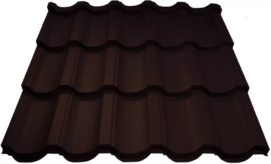 Металлочерепица МП Трамонтана-SL (VALORI-20-DarkBrown-0.5) в Лобне