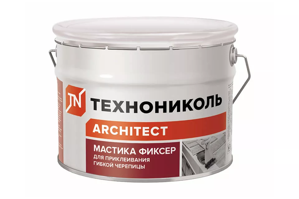 Фото: Мастика для гибкой черепицы ТЕХНОНИКОЛЬ №23 Фиксер 12кг (ведро) в 