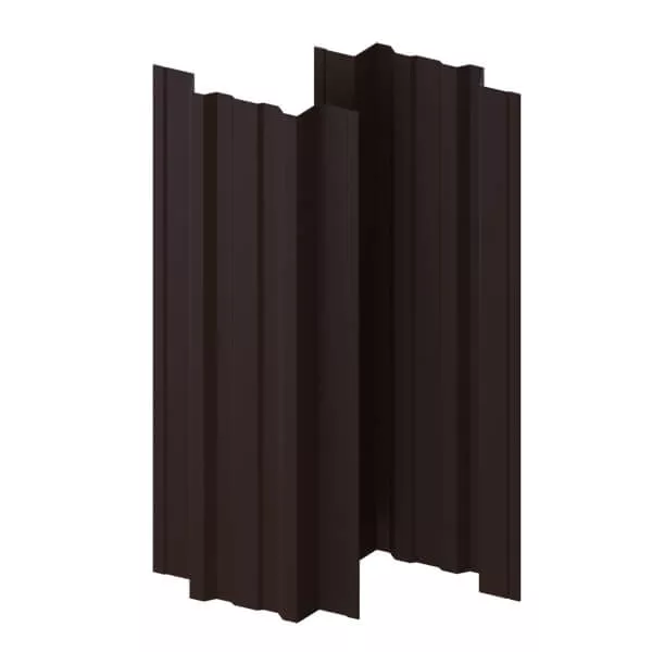 Фото: Штакетник металлический МП TRAPEZE-T 16,5х118 Двусторонний (VALORI-20-DarkBrown | Color-0.5). в 