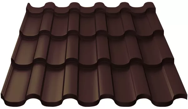 Металлочерепица МП Монтекристо-S (VALORI-20-Brown-0.5) в Лобне