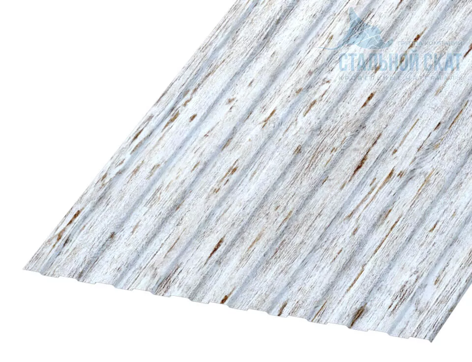 Фото: Профнастил С8 х 1150 - A (ECOSTEEL_MA-01-Беленый дуб-0.5) в Лобне
