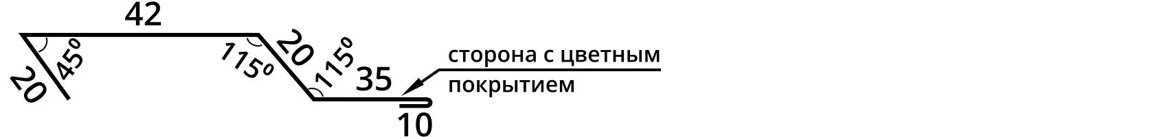 Фото: Откос для сэндвич панелей 42х2000 Фасонное изделие (ПЭ-01-9006-0.45) в Лобне