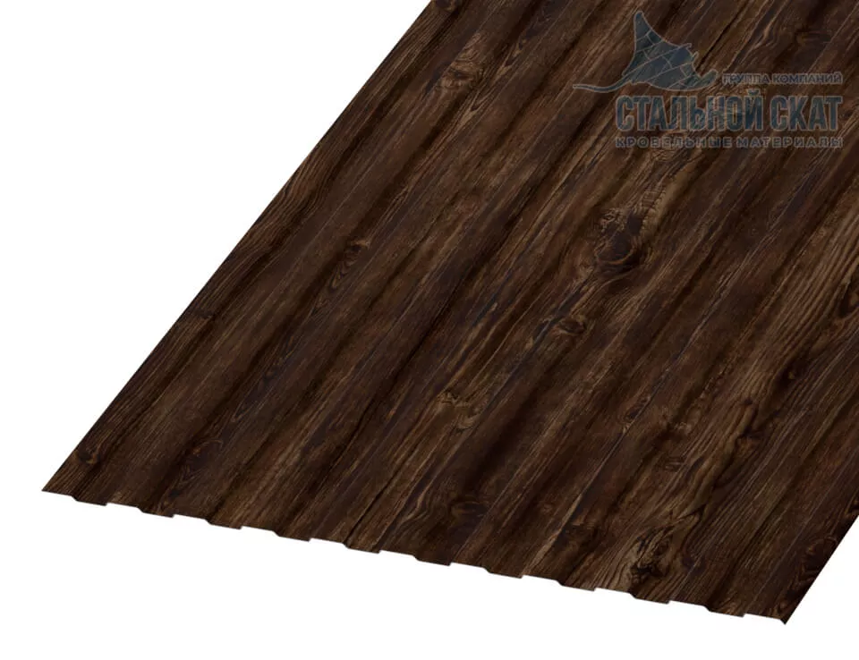 Профнастил С8 х 1150 - A (ECOSTEEL_MA-12-Античный Дуб-0.45) в Лобне