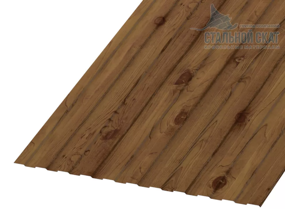 Фото: Профнастил С8 х 1150 - A (ECOSTEEL_T-12-Дуб-0.45) в Лобне