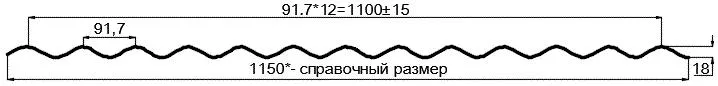 Фото: Профнастил оцинкованный МП18 х 1100 (ОЦ-01-БЦ-0.45) в Лобне