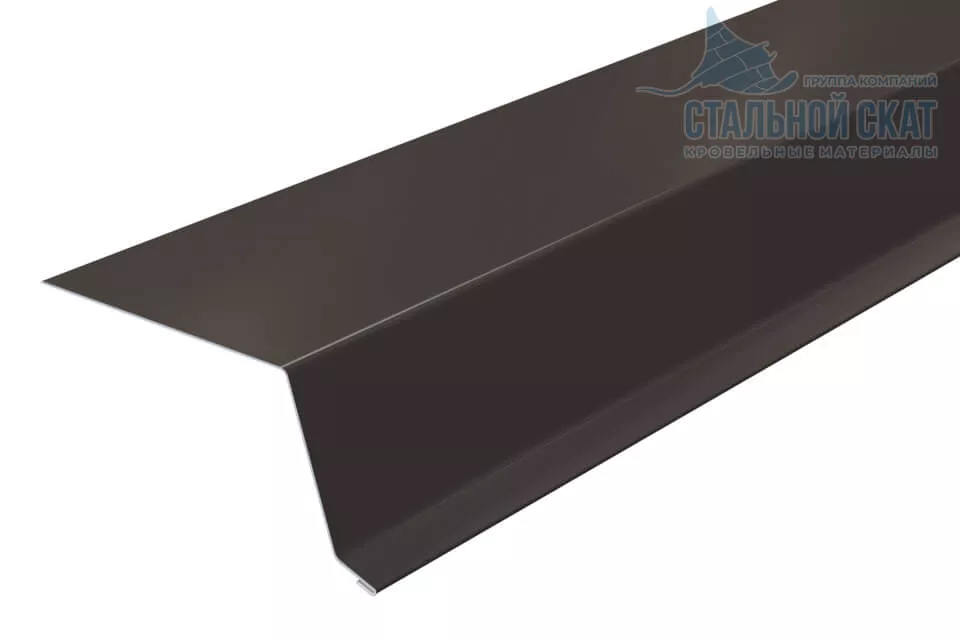 Фото: Планка капельник 79х55х2000 (VALORI-20-DarkBrown-0.5) в 