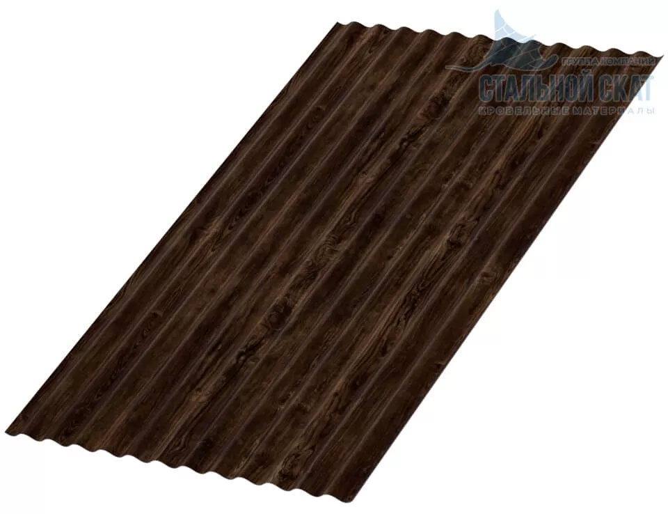 Фото: Профнастил МП18 х 1100 - B (ECOSTEEL_MA-12-Античный Дуб-0.45) в Лобне