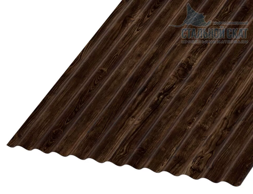 Фото: Профнастил МП18 х 1100 - B (ECOSTEEL_MA-12-Античный Дуб-0.45) в Лобне