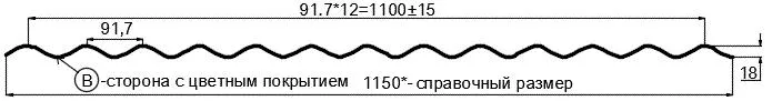 Фото: Профнастил МП18 х 1100 - B (ECOSTEEL_T-12-Дуб-0.45) в Лобне