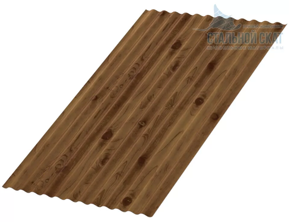 Фото: Профнастил МП18 х 1100 - B (ECOSTEEL_T-12-Дуб-0.45) в Лобне
