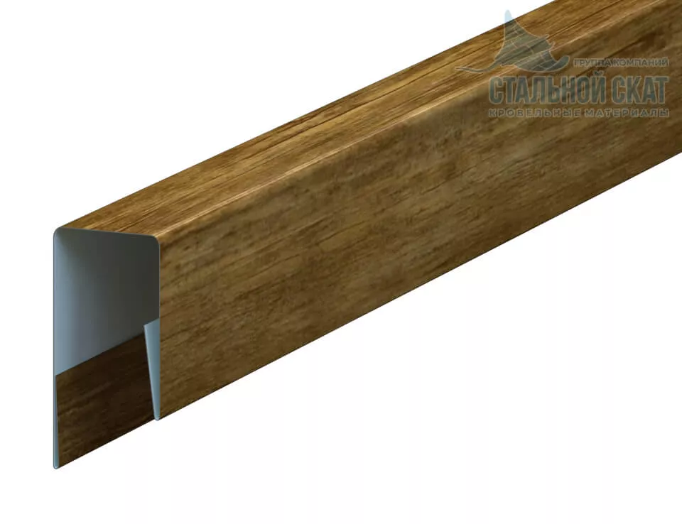 Фото: Планка П-образная 13х27х2000 (ECOSTEEL_T-01-ЗолотойДуб-0.5) в 