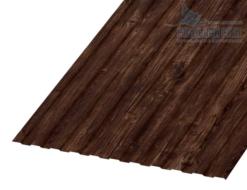 Фото: Профнастил С8 х 1150 - A (ECOSTEEL_MA-01-Бразил. Вишня-0.5) в Лобне