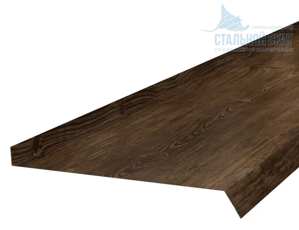 Фото: Планка отлива 240х30х2000 (ECOSTEEL_MA-01-МореныйДуб-0.5) в Лобне