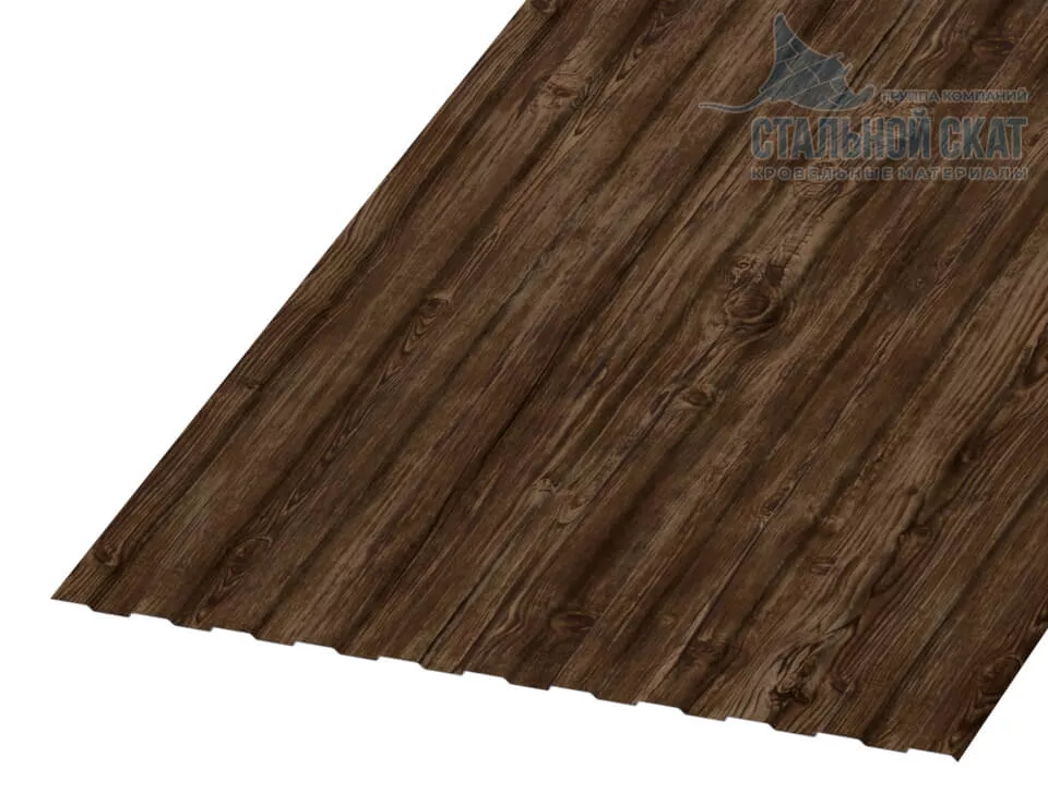 Профнастил С8 х 1150 - A (ECOSTEEL_MA_Д-01-Мореный дуб-0.5) в Лобне
