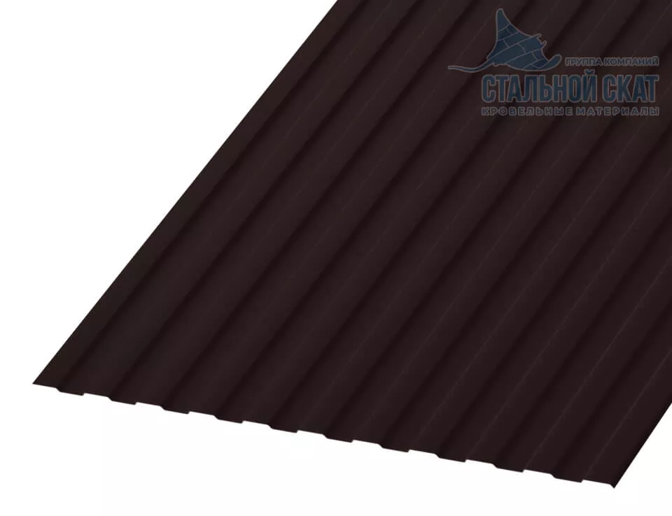 Профнастил С8 х 1150 - A Двусторонний (VALORI-20-DarkBrown | Color-0.5) в Лобне