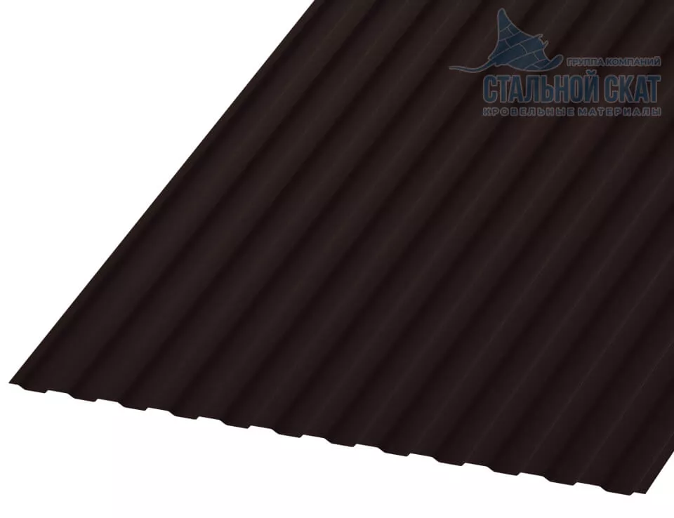 Фото: Профнастил МП10 х 1100 - B (VALORI-20-DarkBrown-0.5) в Лобне