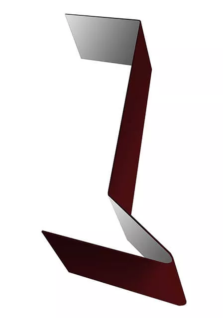 Планка примыкания для мягкой кровли 0,5 Satin с пленкой RAL 3005 красное вино (2м) в Лобне