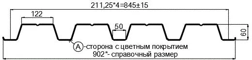 Фото: Профнастил Н60 х 845 - A NormanMP (ПЭ-01-6019-0.5) в Лобне