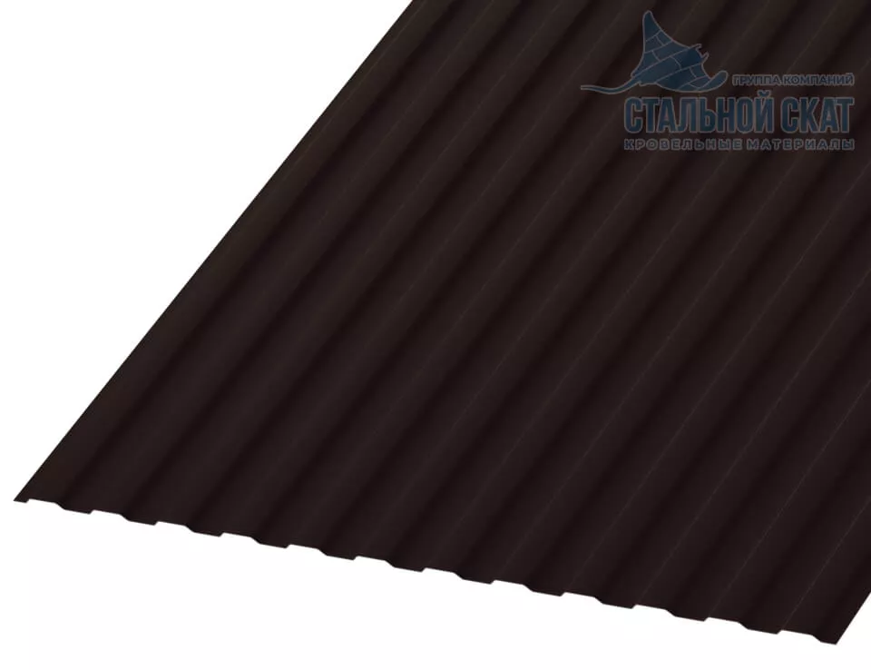 Фото: Профнастил МП10 х 1100 - A (VALORI-20-DarkBrown-0.5) в Лобне