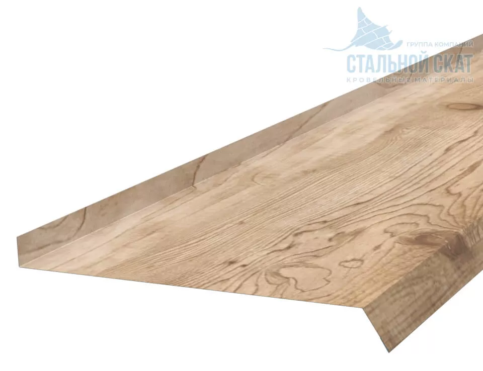 Фото: Планка отлива 240х30х2000 (ECOSTEEL_T-12-Орех-0.45) в Лобне