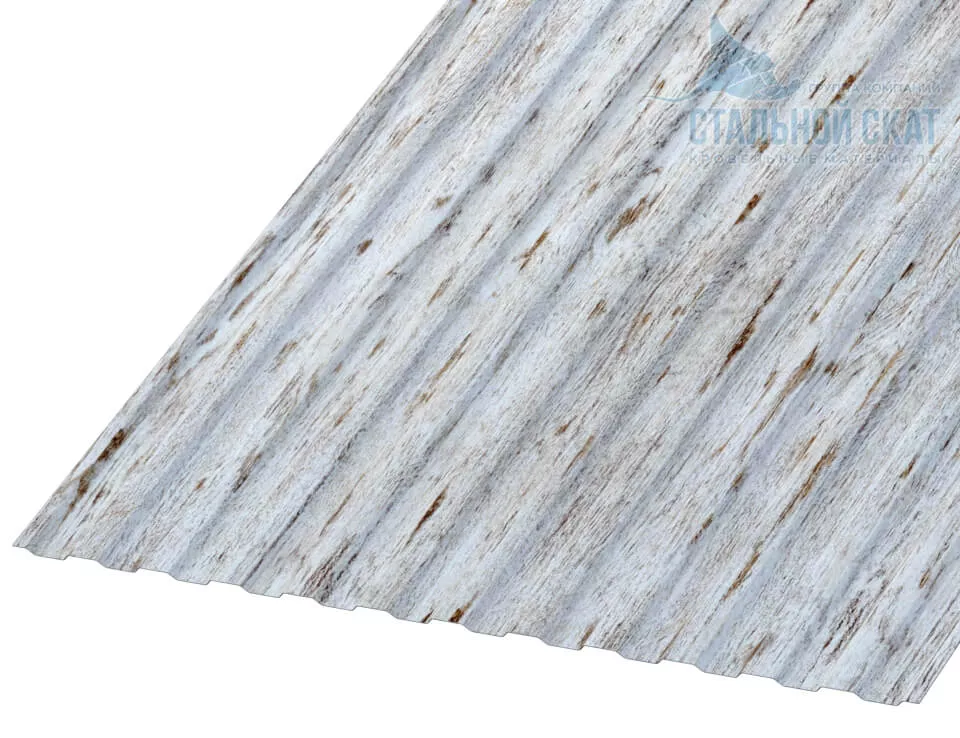 Фото: Профнастил МП10 х 1100 - B (ECOSTEEL_MA-01-Беленый Дуб-0.5) в Лобне