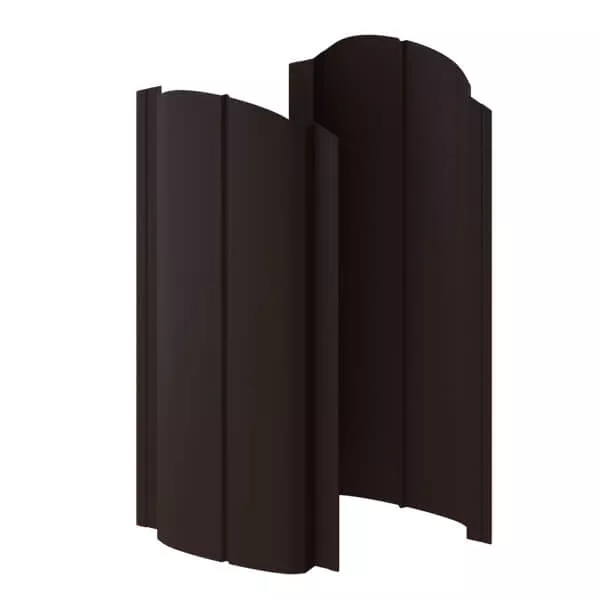 Фото: Штакетник металлический МП ELLIPSE-O 19х126 Двусторонний (VALORI-20-DarkBrown | Color-0.5). в 