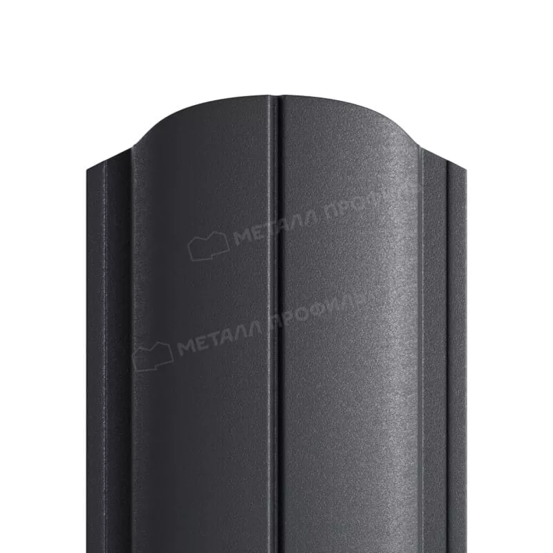 Фото: Штакетник металлический МП ELLIPSE-O 19х126 Двусторонний (VALORI-20-Grey | Color-0.5). в 