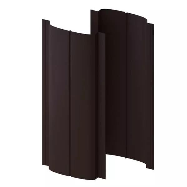 Фото: Штакетник металлический МП ELLIPSE-T 19х126 Двусторонний (VALORI-20-DarkBrown | Color-0.5). в 