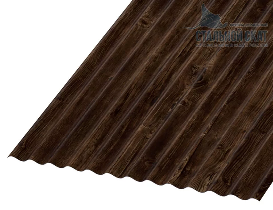 Фото: Профнастил МП18 х 1100 - A (ECOSTEEL_MA_Д-12-Античный Дуб-0.45) в Лобне