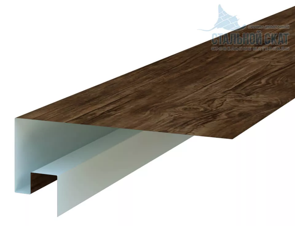 Фото: Планка откоса сложная 3D Woodstock 230х75х2000 (ECOSTEEL_MA-01-МореныйДуб-0.5) в Лобне