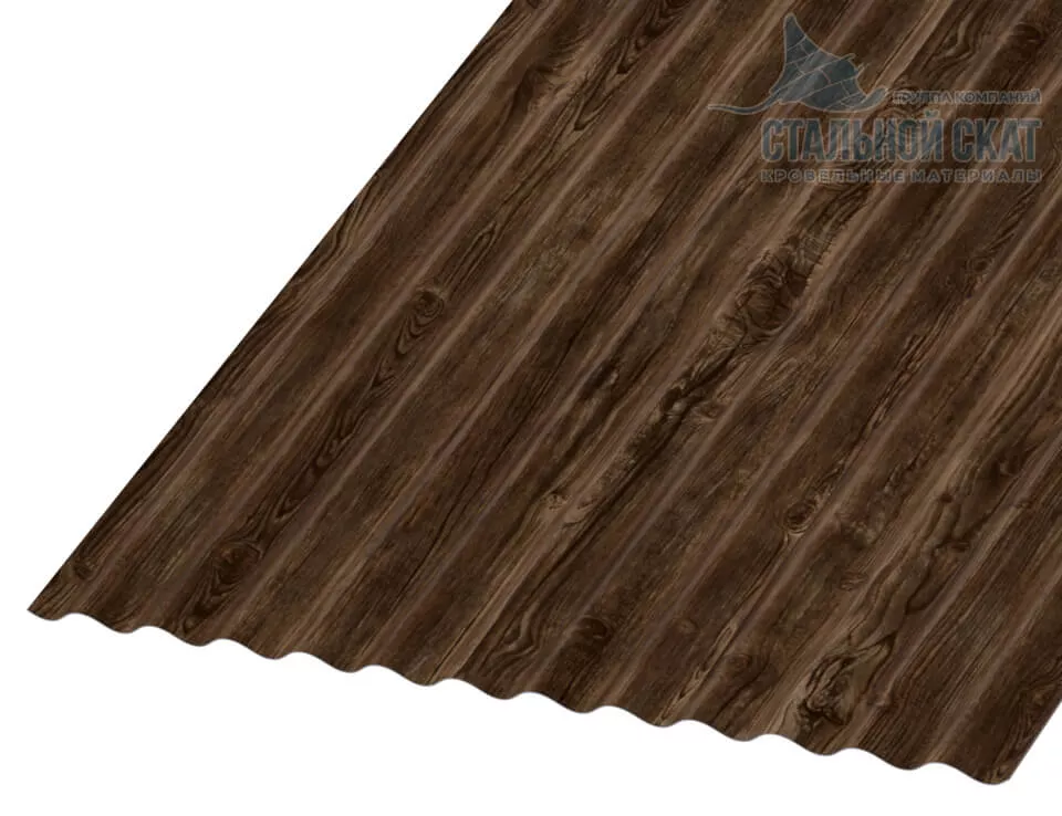 Фото: Профнастил МП18 х 1100 - B (ECOSTEEL_MA-01-МореныйДуб-0.5) в Лобне