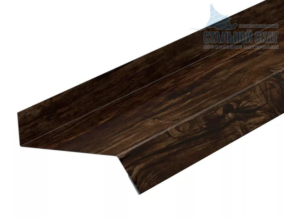 Фото: Планка отлива цоколя 50х20х2000 (ECOSTEEL_MA-12-Античный Дуб-0.45) в 