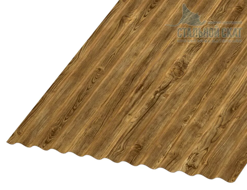 Фото: Профнастил МП18 х 1100 - B (ECOSTEEL_T-01-ЗолотойДуб-0.5) в Лобне