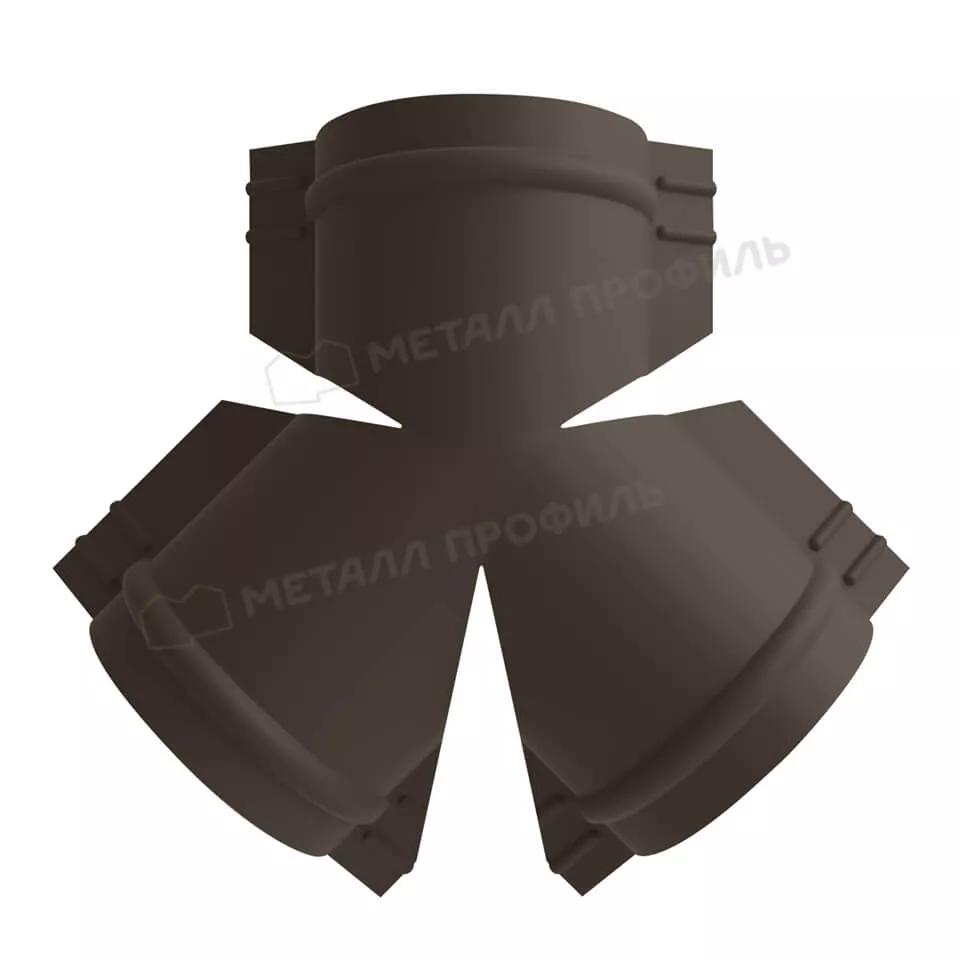 Y-образный тройник для круглого конька R110 (VALORI-20-DarkBrown-0.5) в Лобне